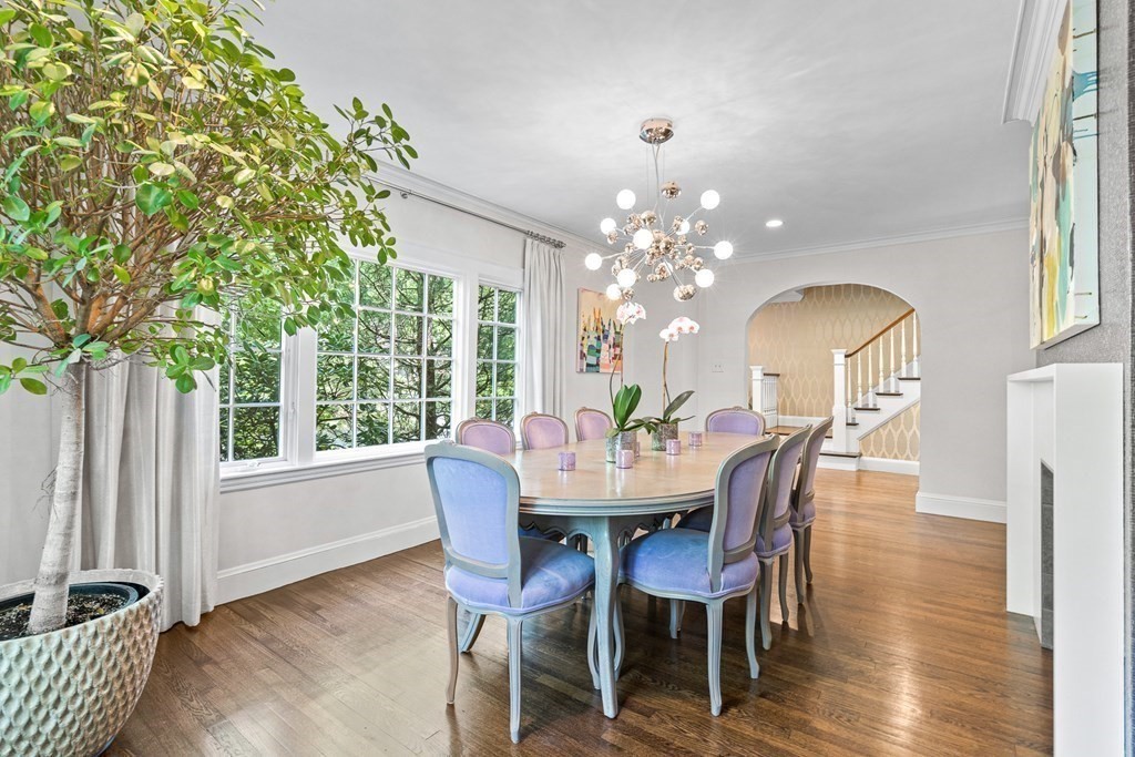 25 Emerson Road Wellesley, MA 02481 - Photo 6 of 42 a view of a dining room with furniture and wooden floor