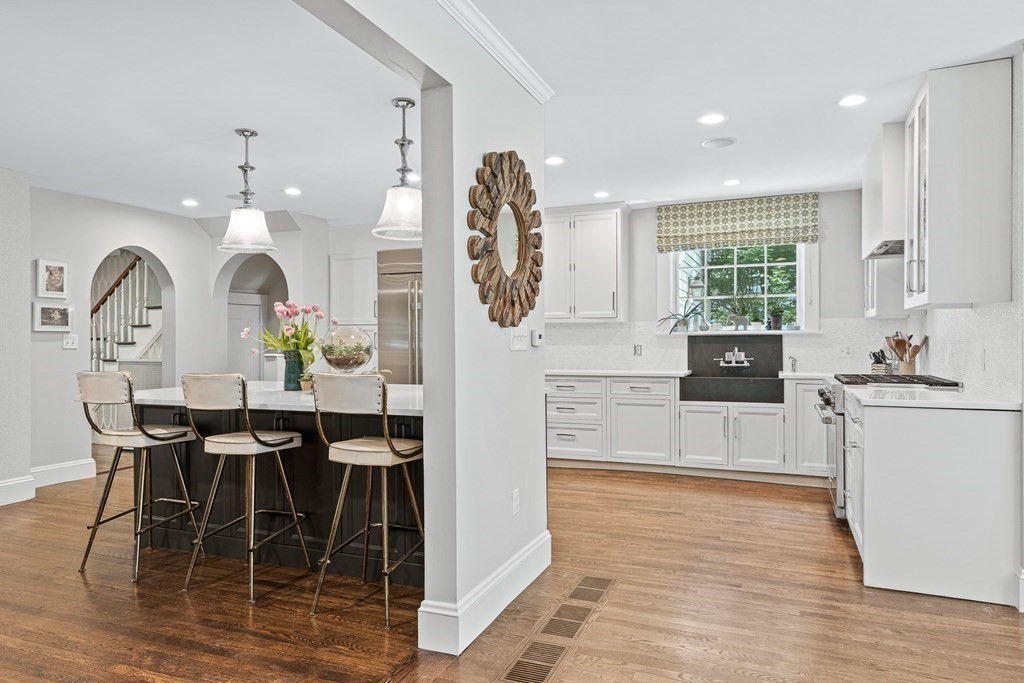 25 Emerson Road Wellesley, MA 02481 - Photo 9 of 42 a view of kitchen with furniture and wooden floor