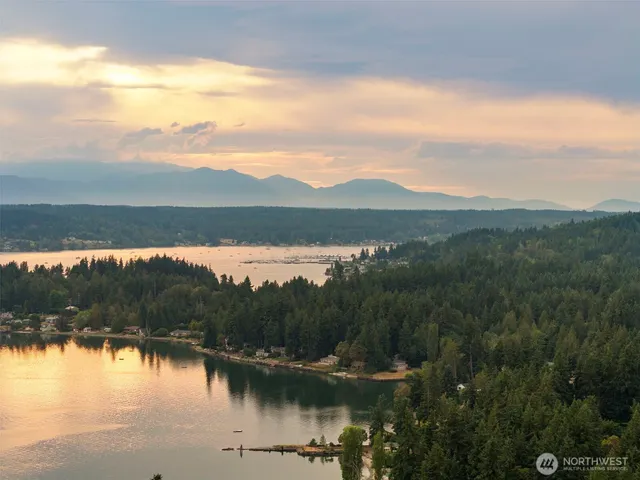a view of lake with mountain
