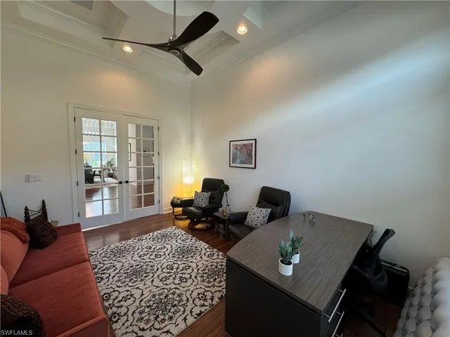 a living room with furniture