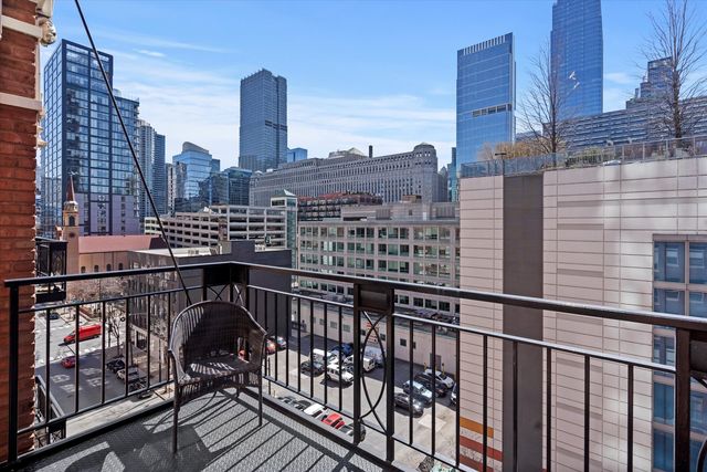 a view of buildings from balcony