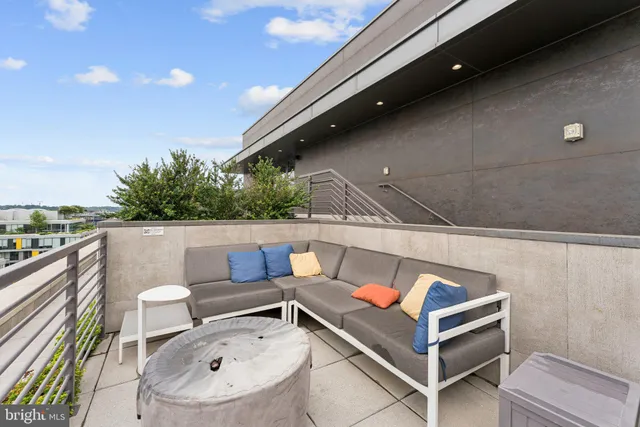 a view of deck and furniture