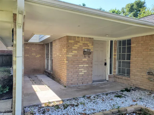 a view of a wooden door