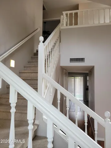 a view of an entryway with a house