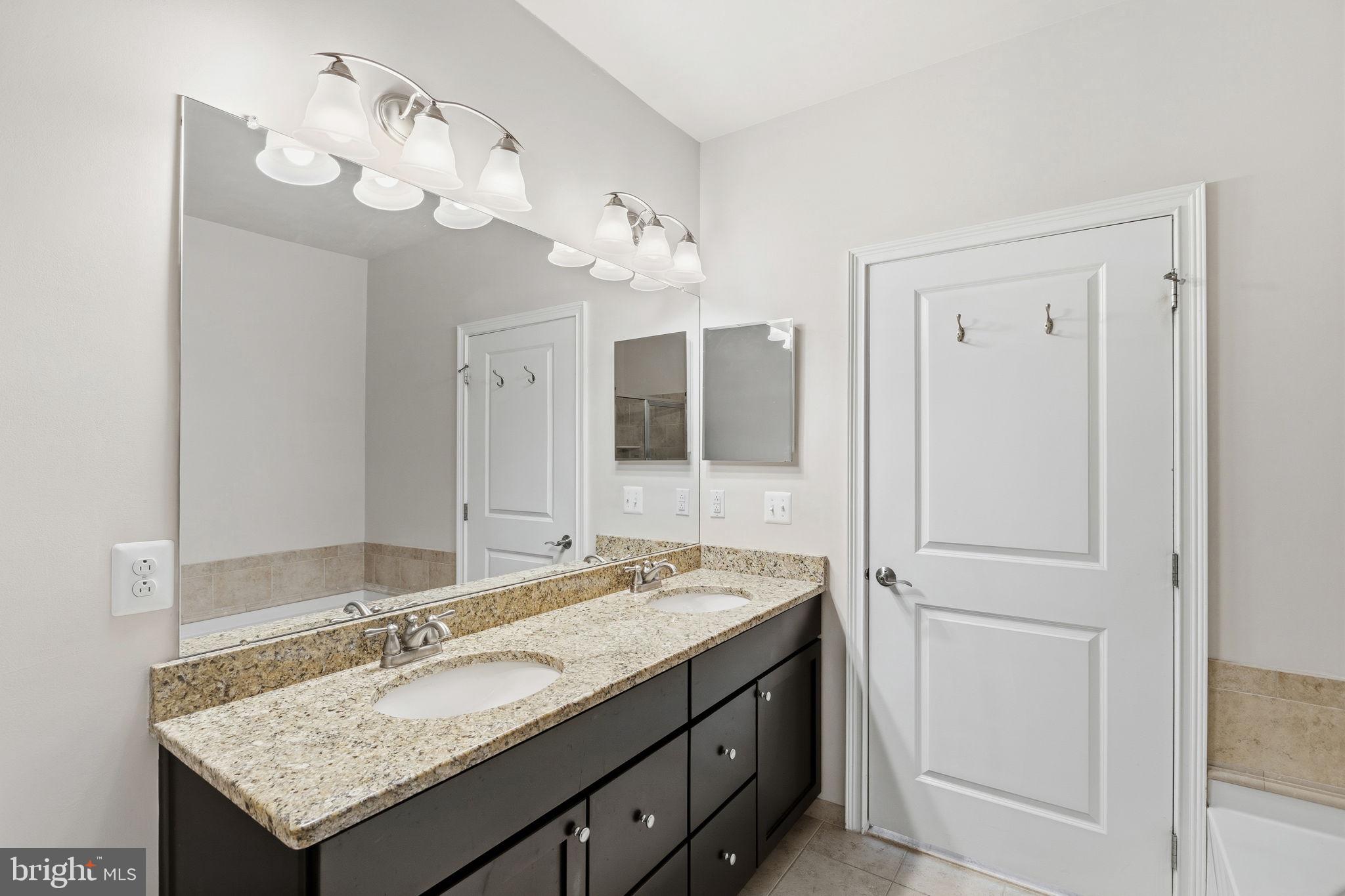 600 Commodore Court, Unit 2604 Philadelphia, PA 19146 - Photo 19 of 33 a bathroom with a granite countertop sink and a mirror