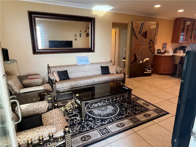 a living room with furniture