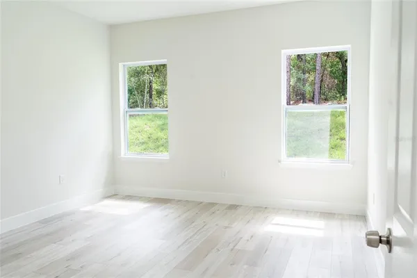 an empty room with a window