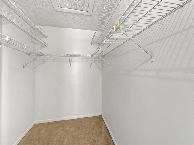 a view of a room with racks on the wall