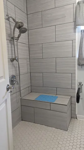 a bathroom with a shower