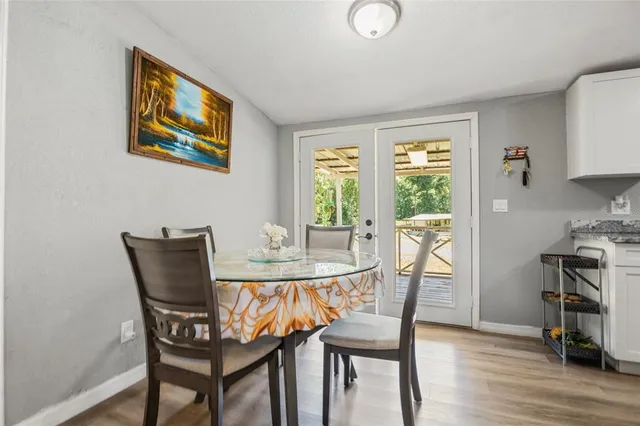 a bedroom with a bed and a walk in closet