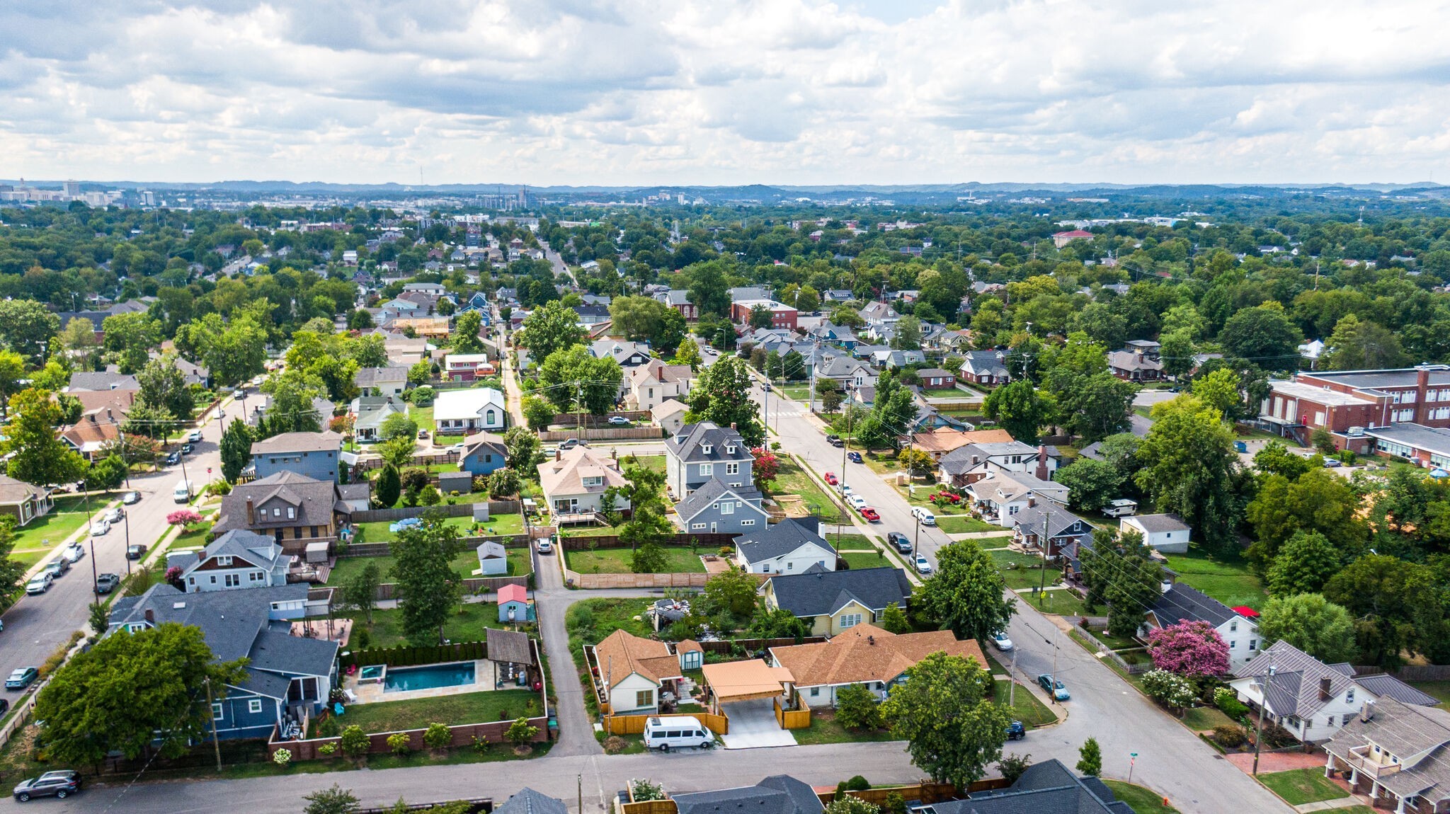 1715 Holly Street Nashville, TN 37206 - Photo 52 of 54 an aerial view of residential houses with outdoor space and street view