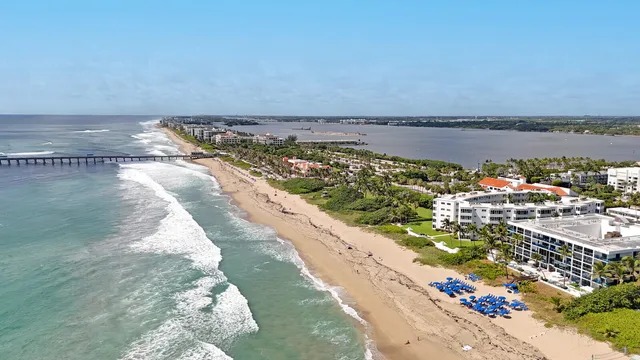 a view of a city and an ocean view
