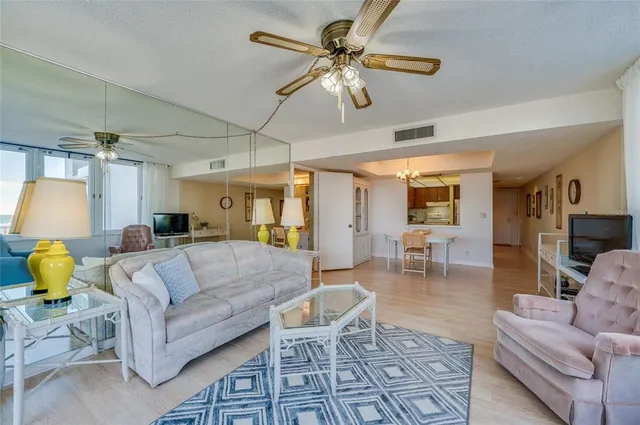 a view of a balcony with city view