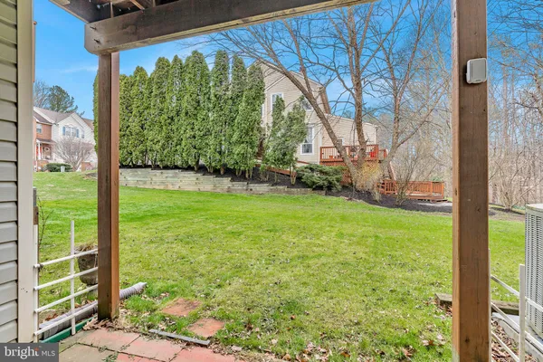 a view of a backyard with garden