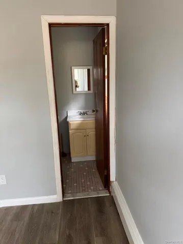 a room with a mirror