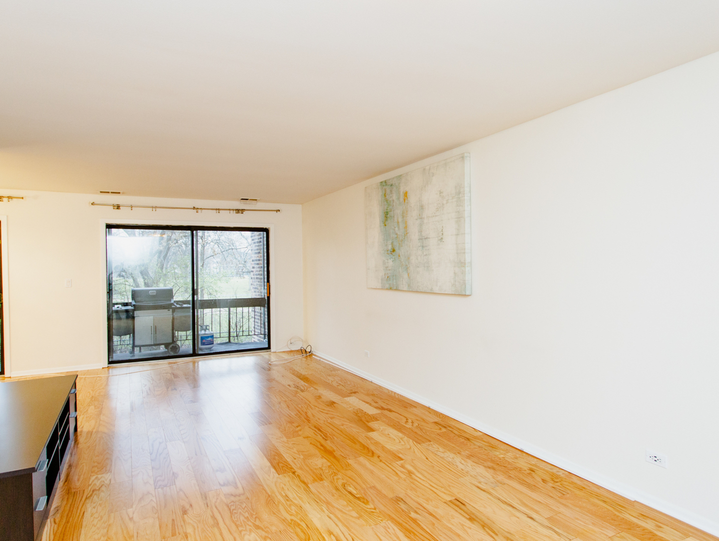 1400 North Elmhurst Road, Unit 213 Mount Prospect, IL 60056 - Photo 2 of 14 a view of an empty room with wooden floor and a window