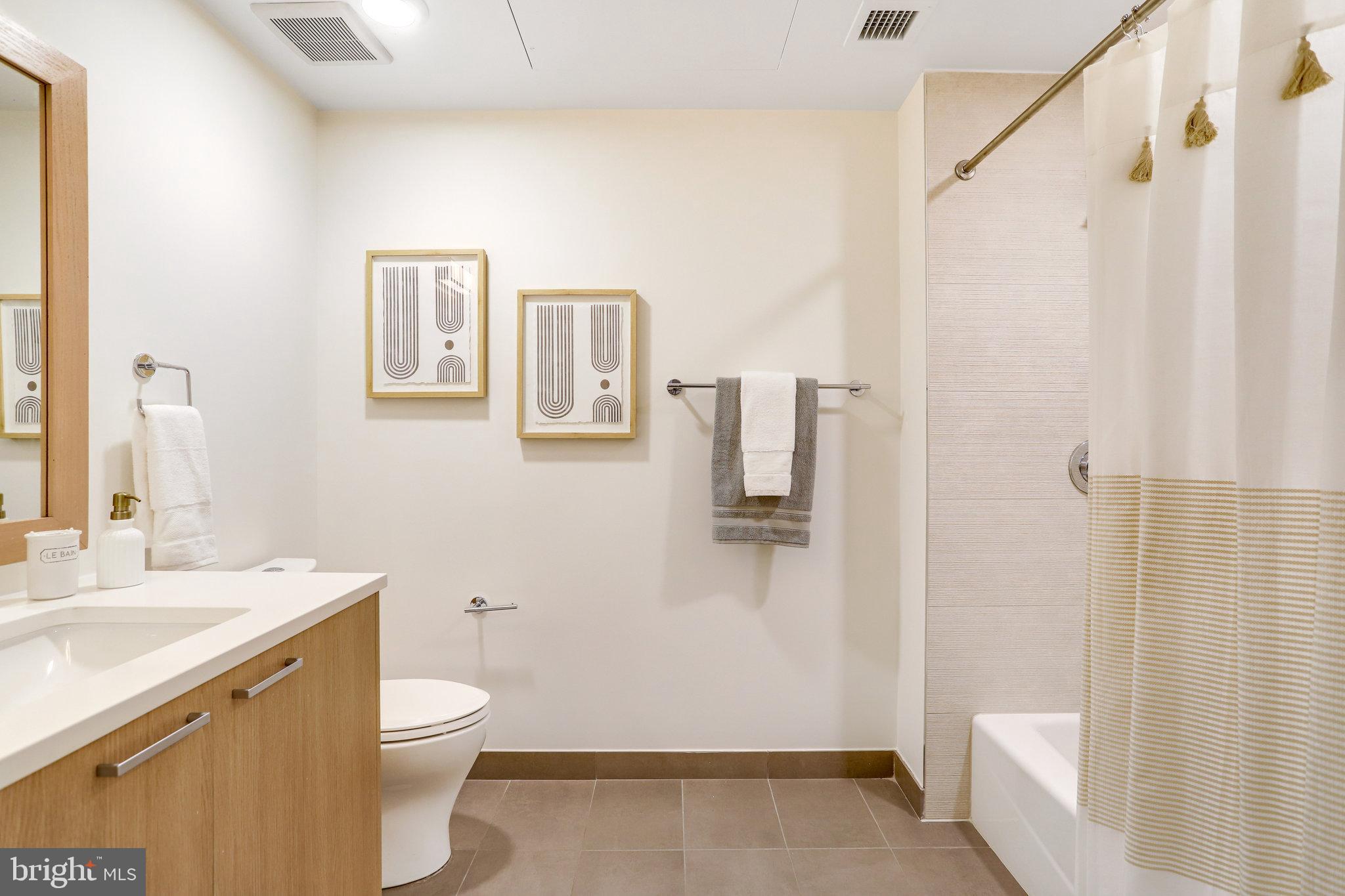 525 Water Street Southwest, Unit 223 Washington, DC 20024 - Photo 18 of 68 a bathroom with a sink a toilet and shower