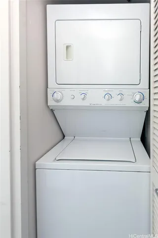a close up view of washer and dryer