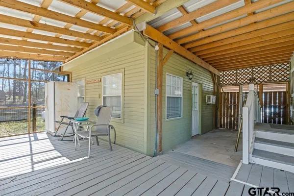 a view of a storage room with racks