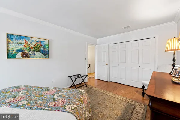 a view of a hallway with workspace