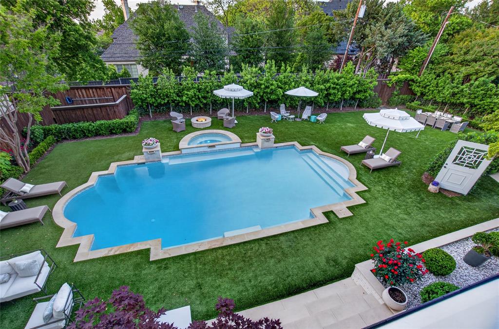 6331 Waggoner Drive Dallas, TX 75230 - Photo 30 of 36 Pool view from balcony of secondary bedroom.