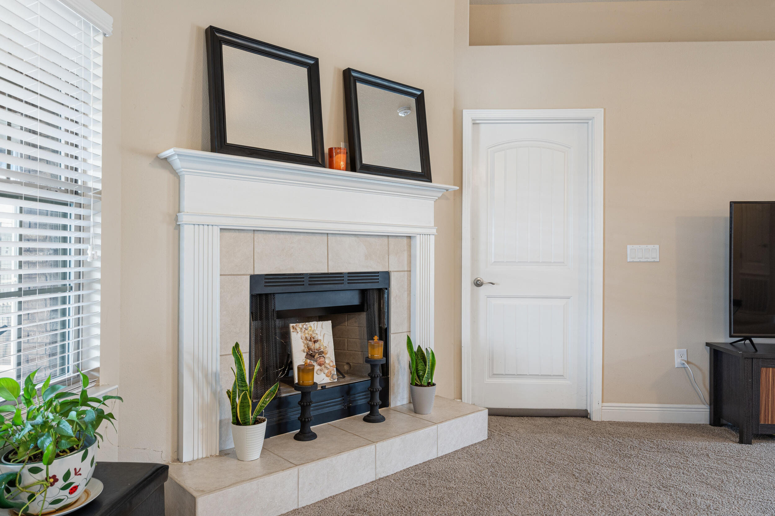 2345 Genevieve Way Crestview, FL 32536 - Photo 6 of 41 a living room with a fireplace windows and a potted plant