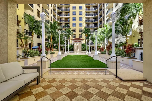 a view of a building and outdoor space