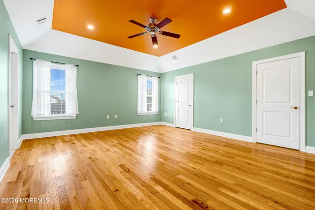 a view of a room with racks on the wall