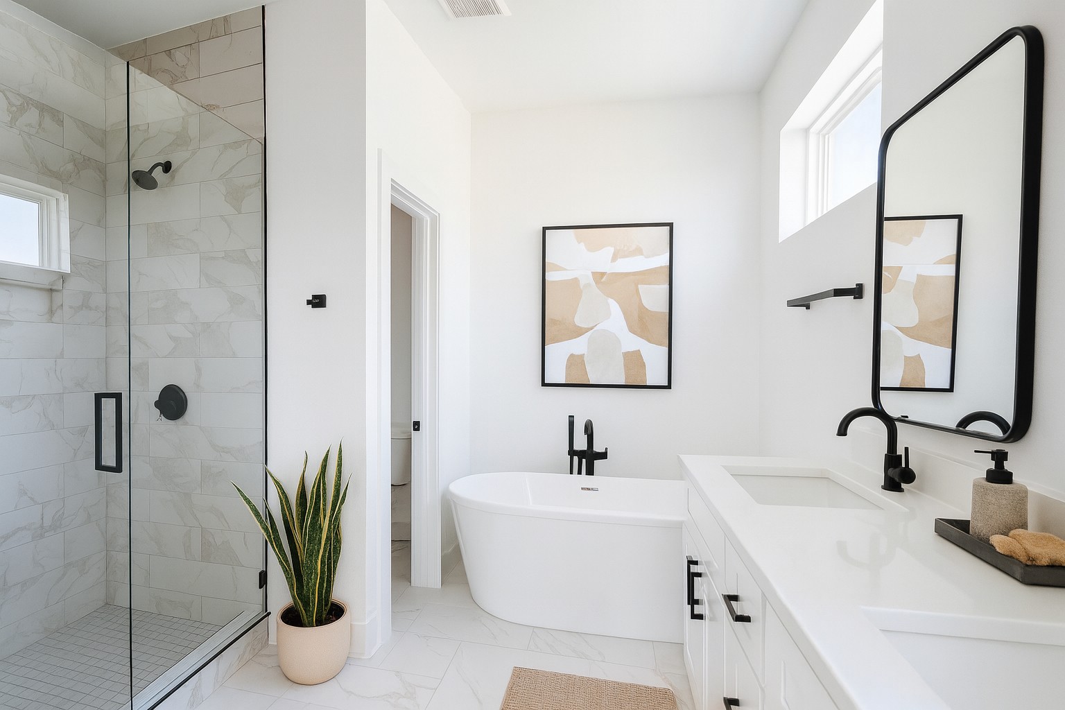604 Inverness Avenue, Unit A Nashville, TN 37204 - Photo 9 of 18 a bathroom with a bathtub a sink and a mirror