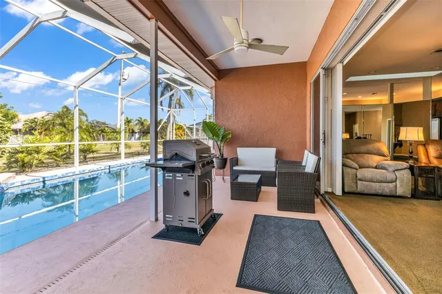 a view of kitchen with seating area