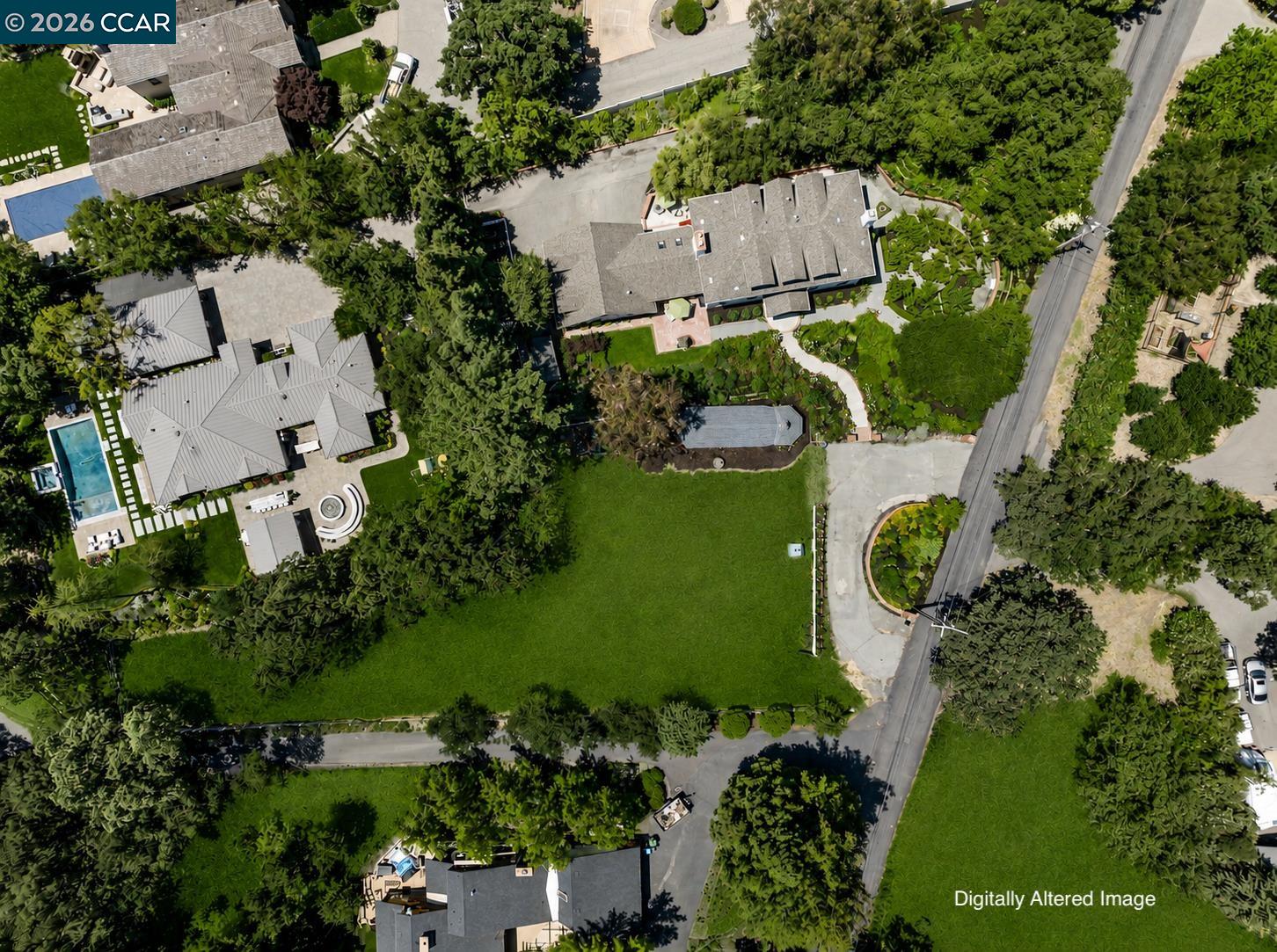 177 Oak Road Alamo, CA 94507 - Photo 47 of 85 an aerial view of a house with outdoor space