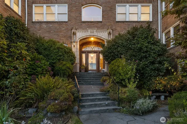 a front view of a building