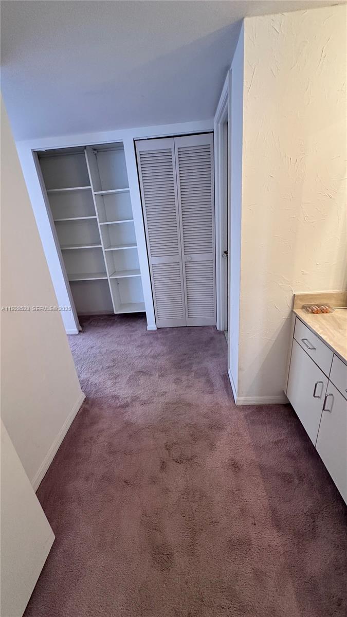 1865 Brickell Avenue, Unit A709 Miami, FL 33129 - Photo 16 of 19 an empty room with a cabinet and mirrors