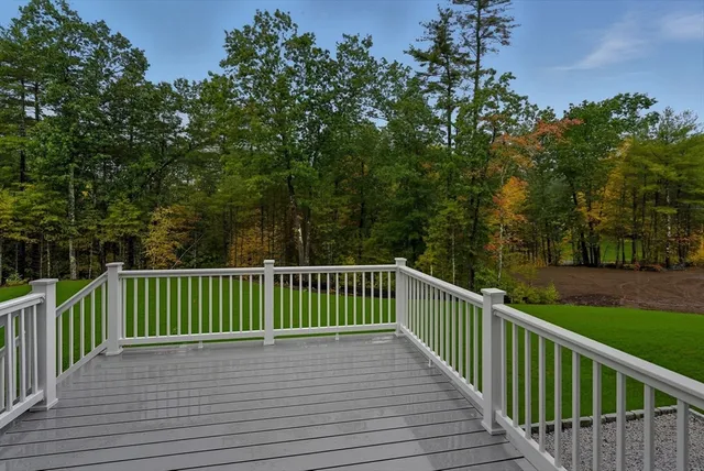 a view of deck with trees