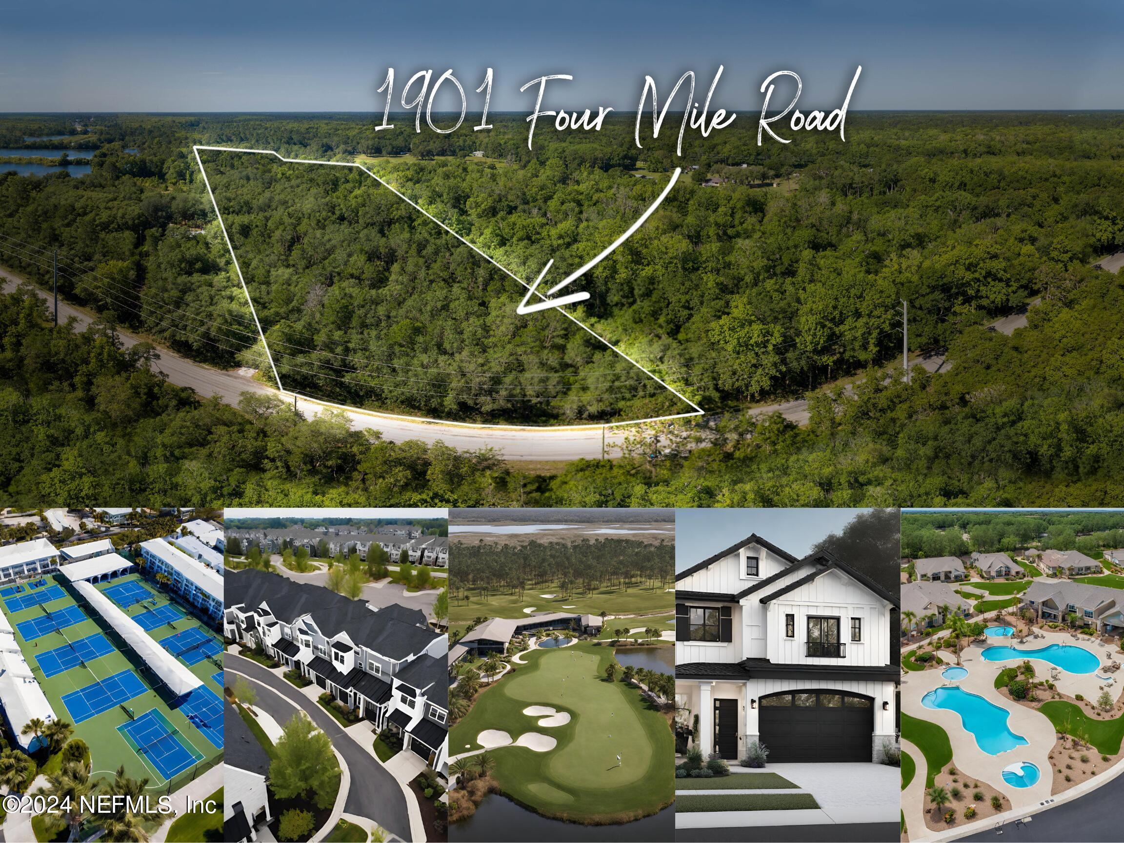1901 4 Mile Road St. Augustine, FL 32084 - Photo 1 of 12 an aerial view of a house with a swimming pool