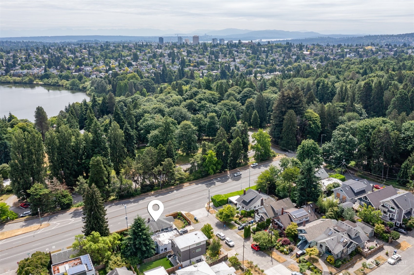 820 North 60th Street Seattle, WA 98103 - Photo 27 of 30 an aerial view of a city and lake view