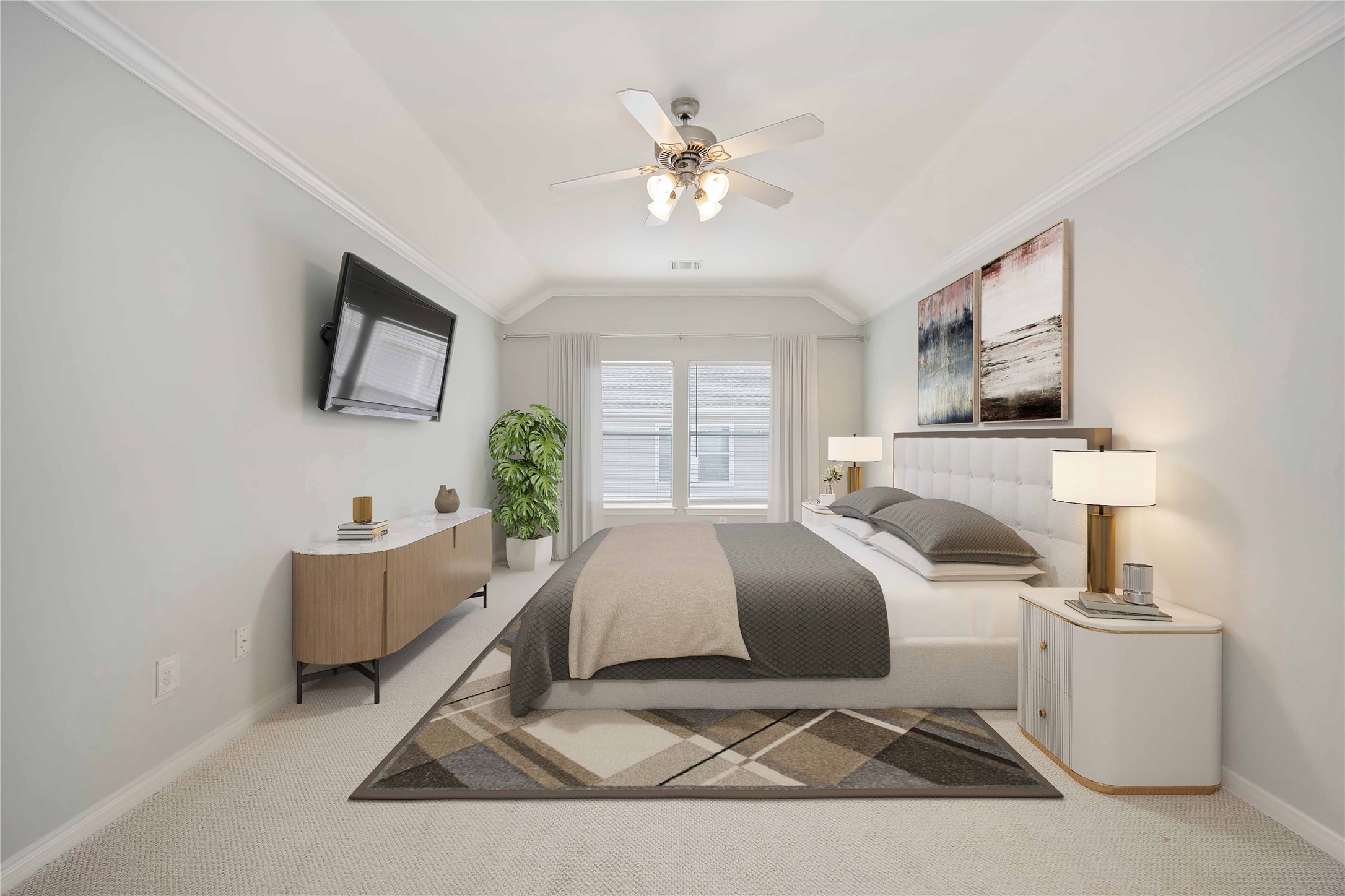 2909 West Dallas Street Houston, TX 77019 - Photo 27 of 39 a living room with a bed furniture flat screen tv and window