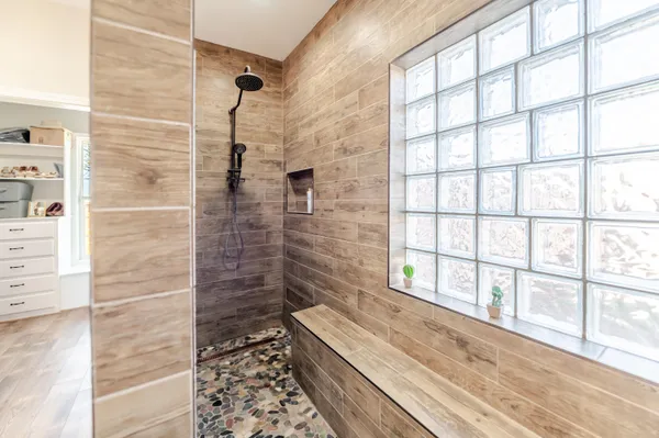 a view of an ocean and beach