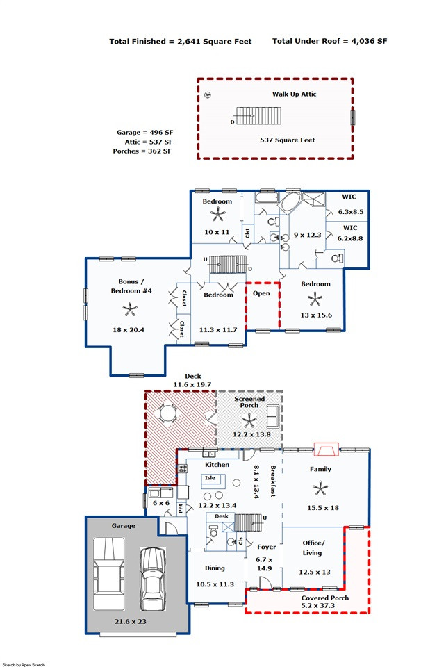 1105 Patterson Grove Road Apex, NC 27502 - Photo 25 of 25 This home has a total of 2641 heated square feet. This is the perfect place to call home. Floor Plan