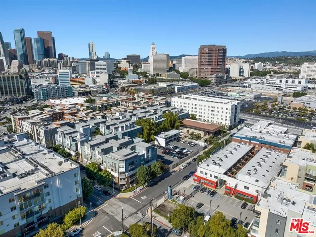 a view of a city with tall buildings