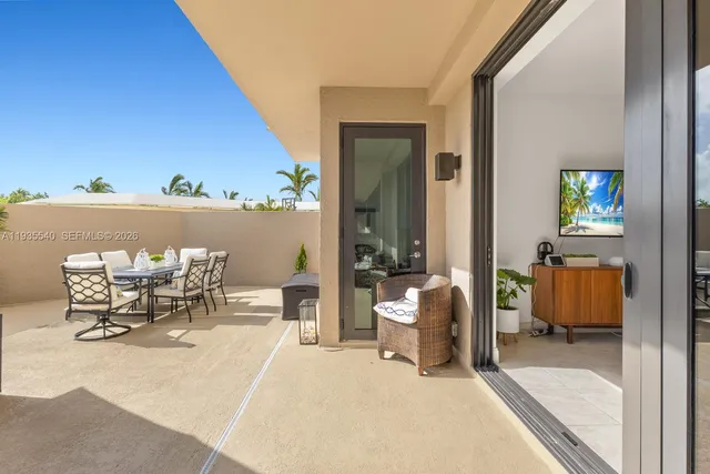 a living room with furniture