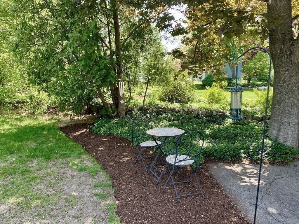 26 Chamberlain Road Chelmsford, MA 01824 - Photo 35 of 35 a view of a table and chairs in backyard under a large tree