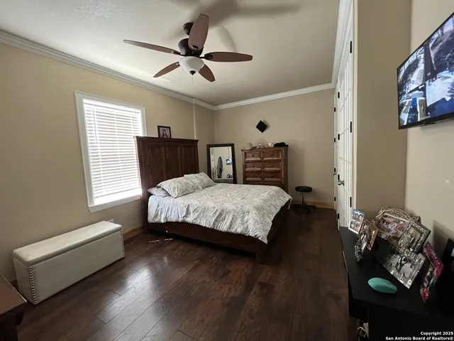 a bedroom with a bed window and a couch