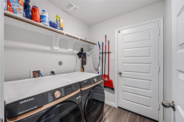 a room with storage and utility room