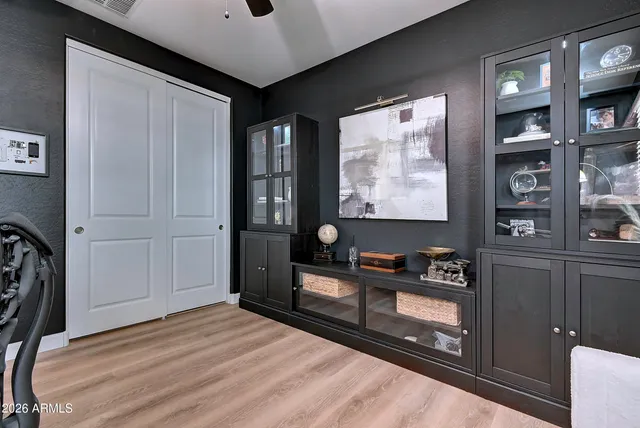 a view of a workspace with furniture