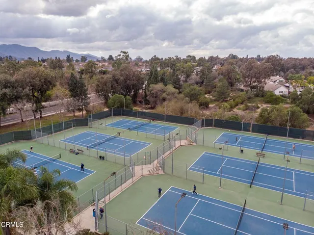 a view of a terrace with sitting area