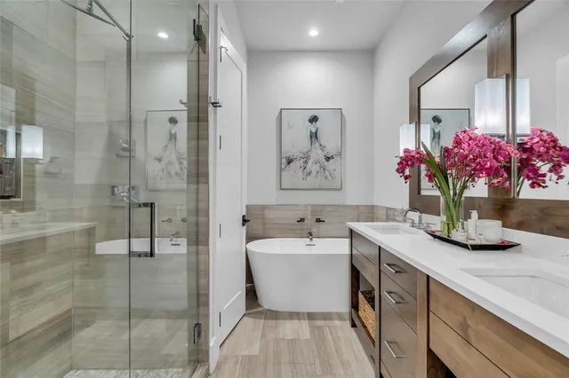 view of a bathtub in a bathroom