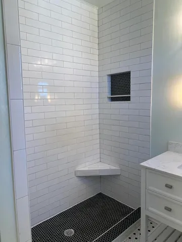 a bathroom with a shower