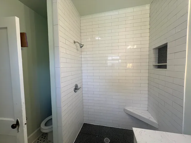 a bathroom with a shower