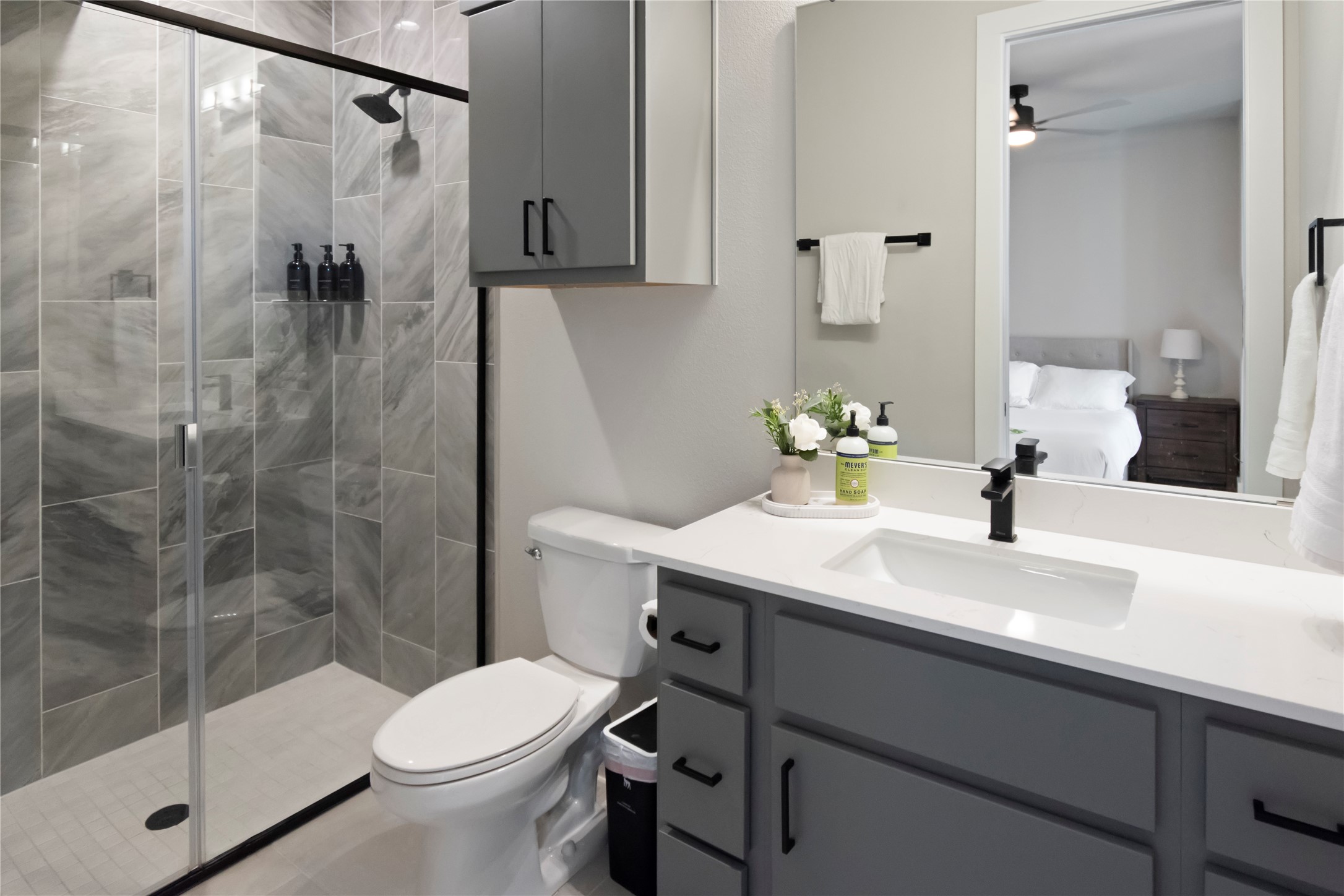 13309 Morris Road, Unit 62 Austin, TX 78729 - Photo 13 of 21 A well-appointed bathroom with a spacious walk-in shower and contemporary vanity.